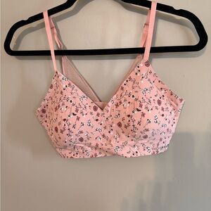 NWOT Lucky Brand Pink Floral Seamless Bra size Large